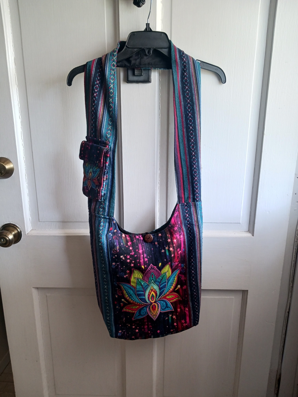 Boho Lotus Crossbody Bag in Multicolor Bohemian Hippie